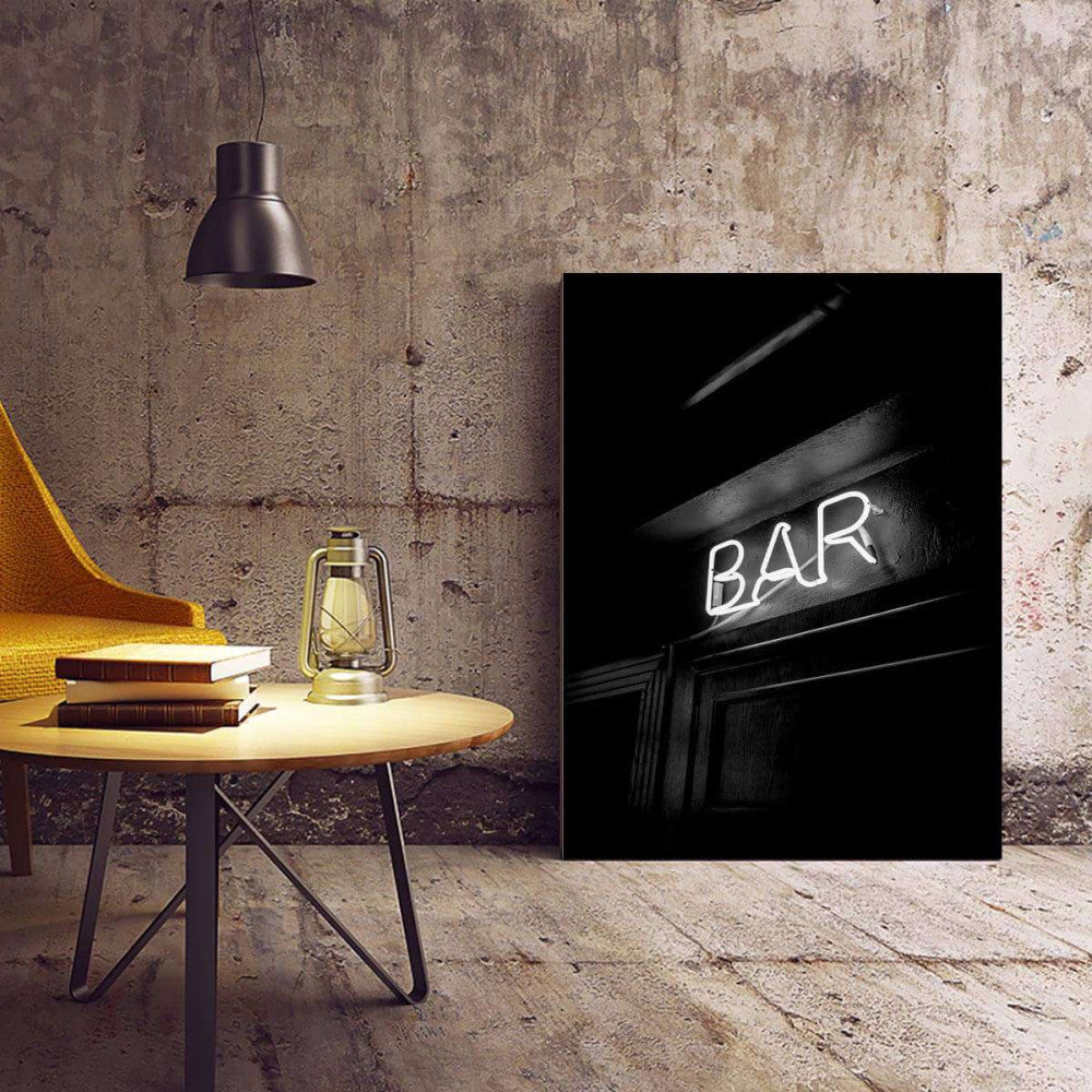 BAR Neon Sign Canvas