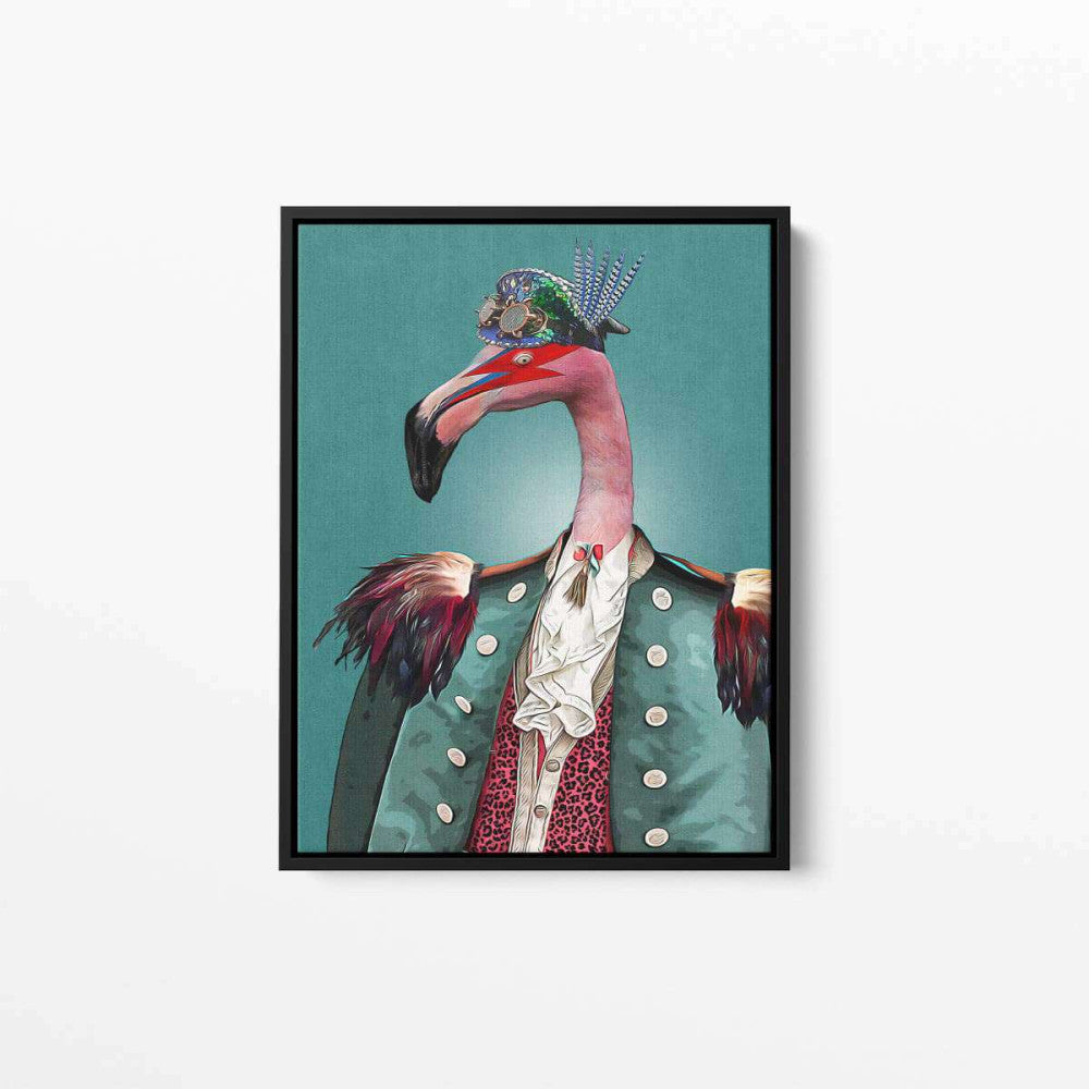 Admiral Flapoleon Flamingo Animal Military Canvas