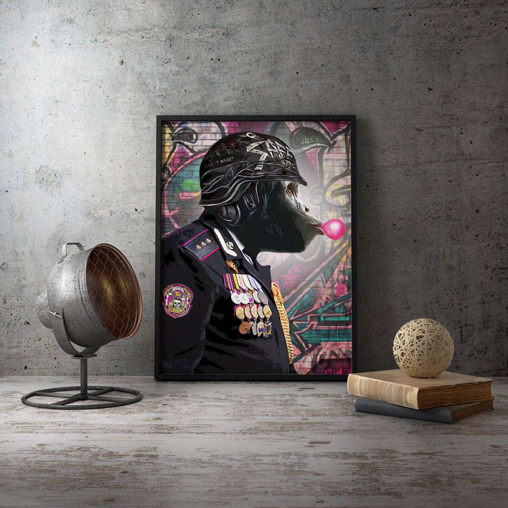 Colonel Huba Buba Chimp Military Canvas