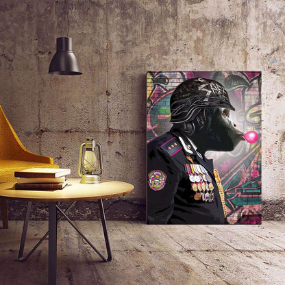 Colonel Huba Buba Chimp Military Canvas