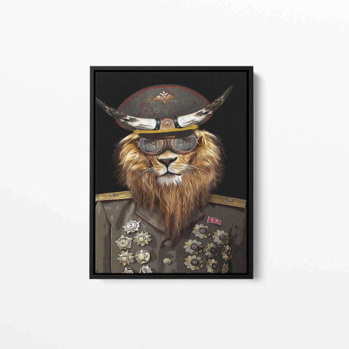 The Dictator Lion Animal Military Canvas