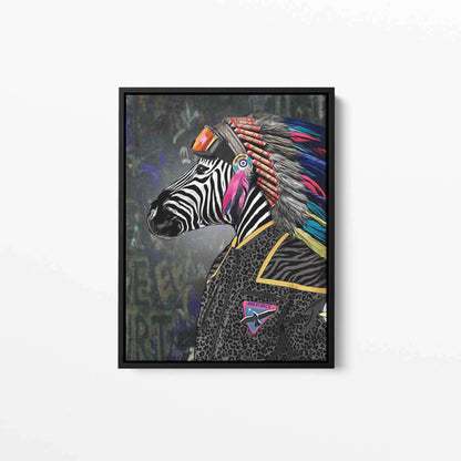 Chief Cherokee Zebra Animal Wall Art Military Canvas