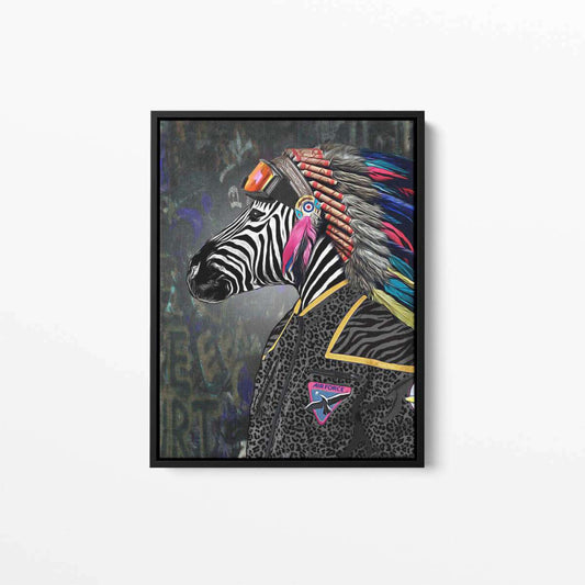 Chief Cherokee Zebra Animal Wall Art Military Canvas