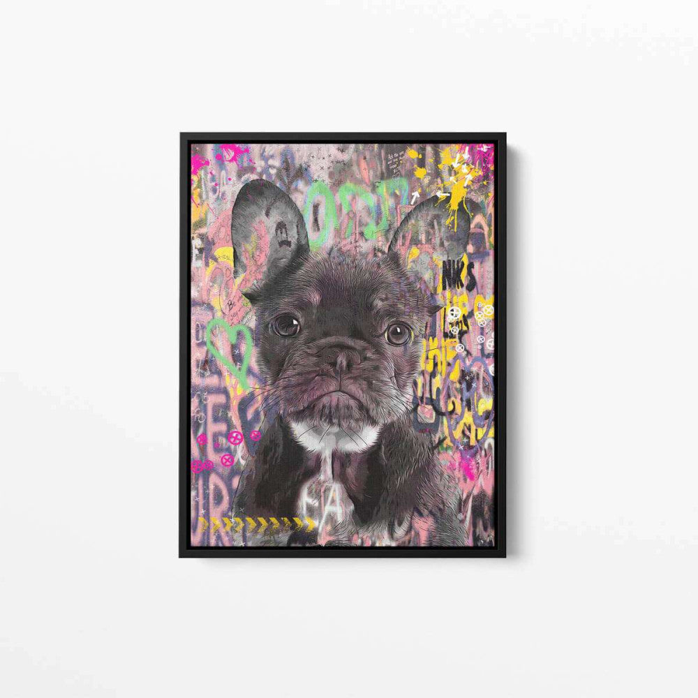 French Bulldog Puppy Pop Graffiti Canvas