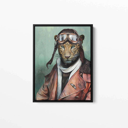 Lieutenant Leopard Animal Military Canvas