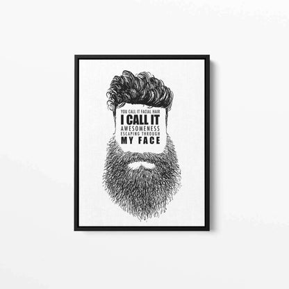 Beard Awesomeness Typography Canvas