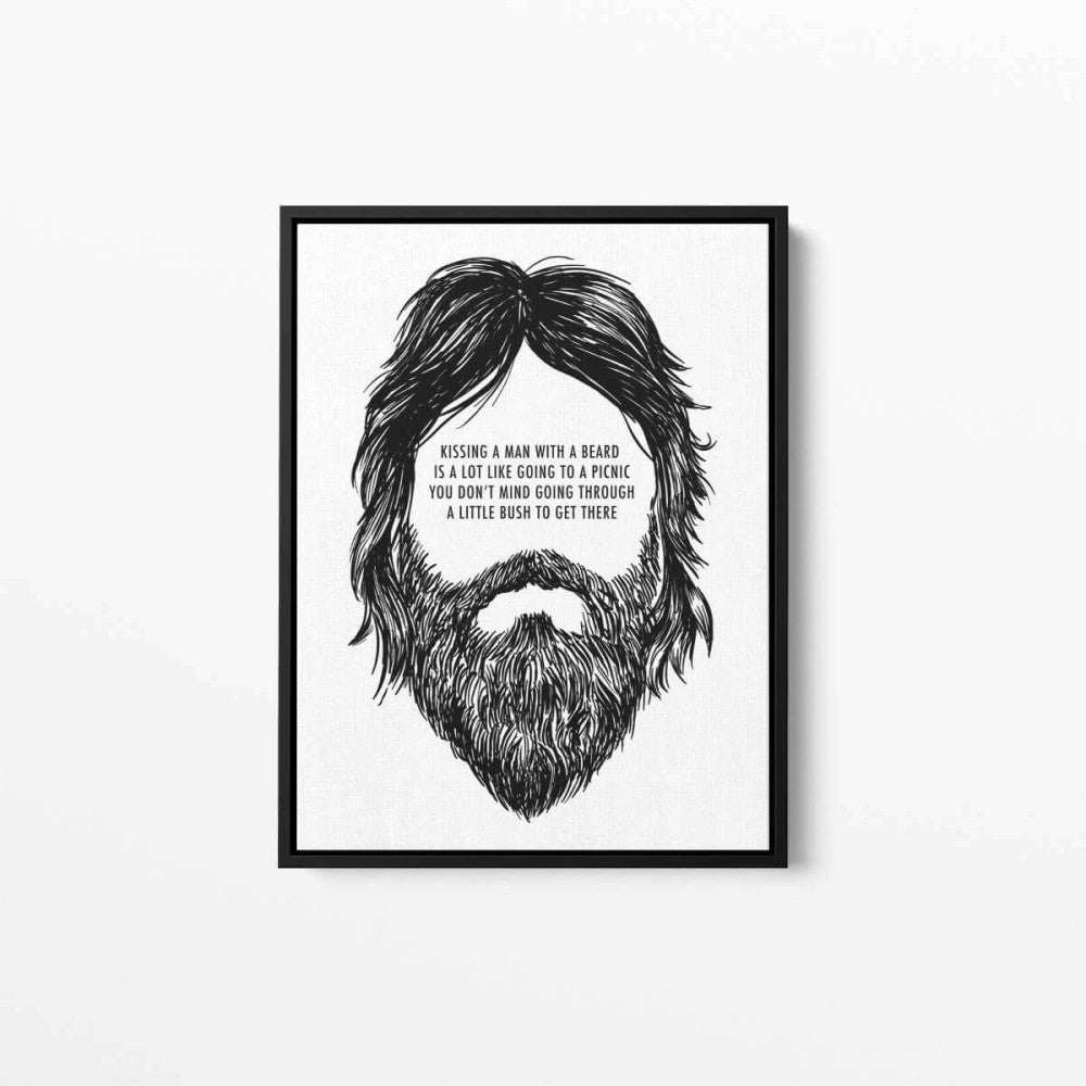 Beard Picnic Typography Canvas