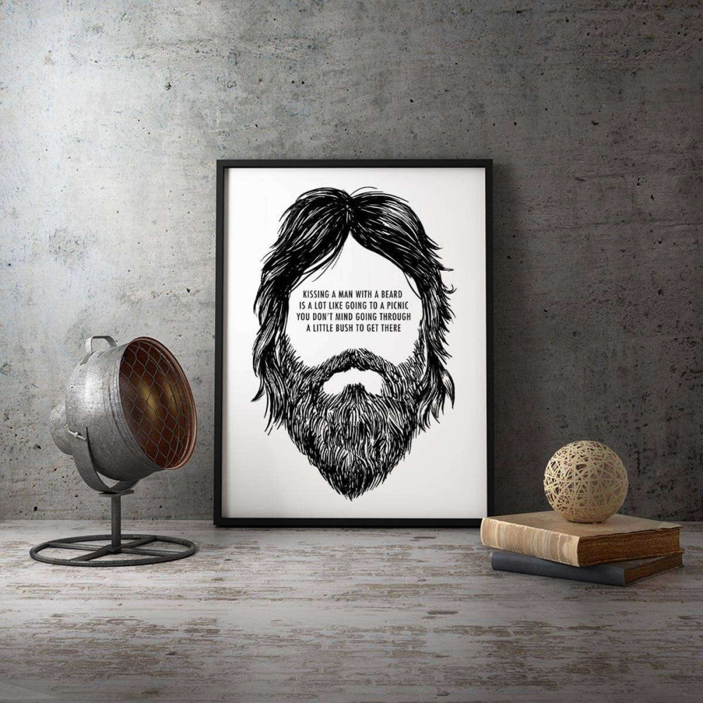 Beard Picnic Typography Canvas