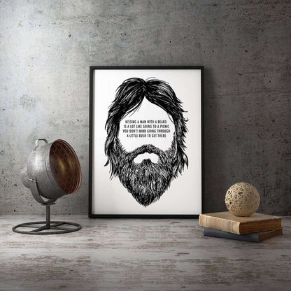 Beard Picnic Typography Canvas