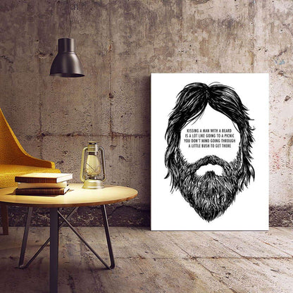 Beard Picnic Typography Canvas