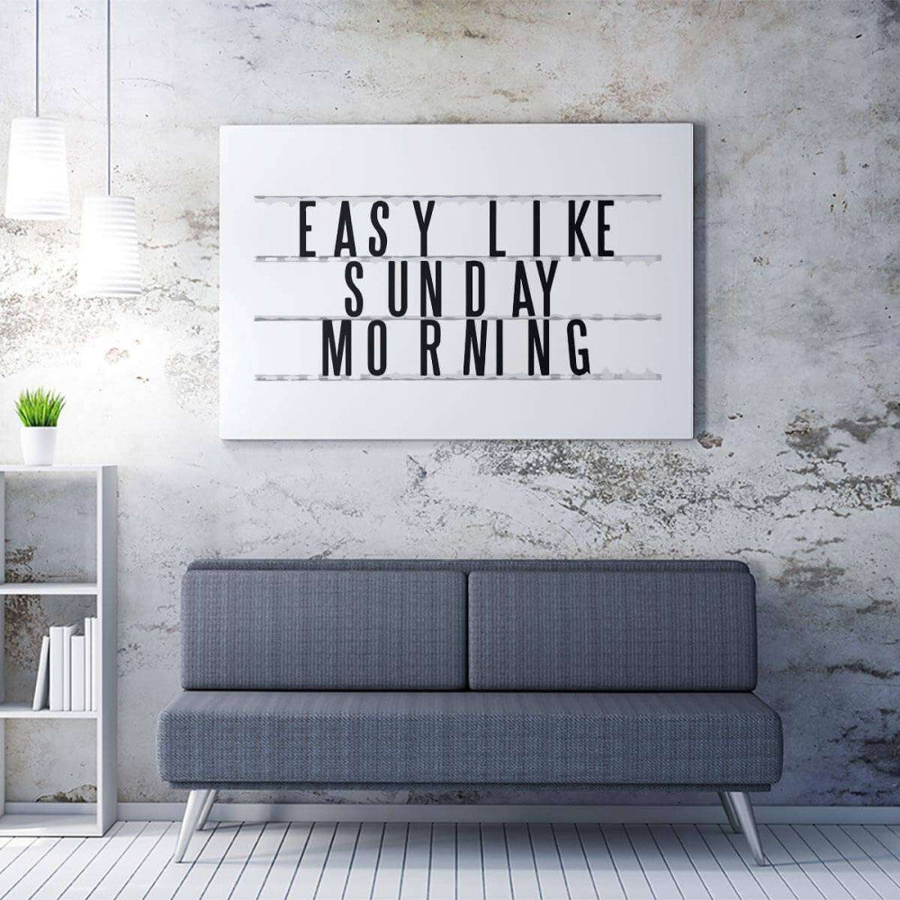 Easy Like Sunday Morning Typography Canvas