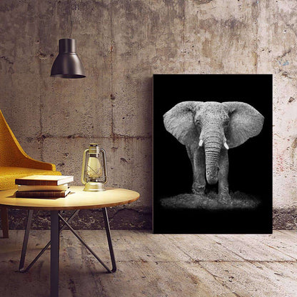 Elephant Confetti Animal Canvas