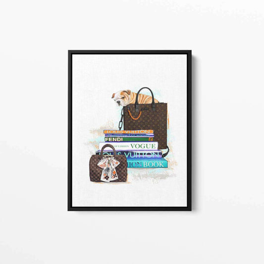 Fashion Bag Books and Dog Canvas