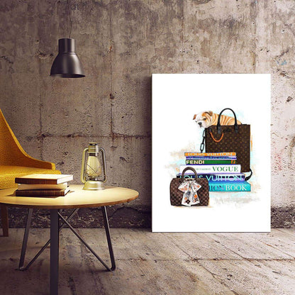 Fashion Bag Books and Dog Canvas