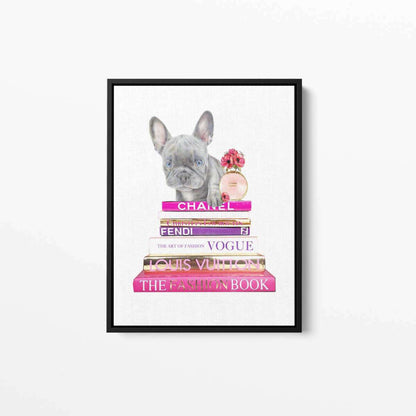 Fashion Books French Bulldog Canvas