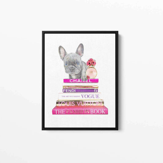 Fashion Books French Bulldog Canvas