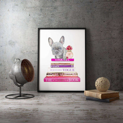 Fashion Books French Bulldog Canvas