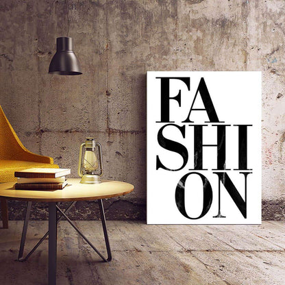 Fashion Monochrome Typography Canvas