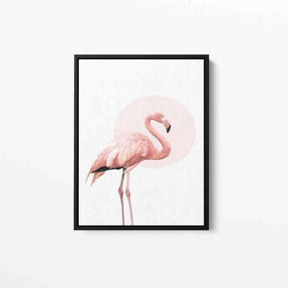 Flamingo Circle Animal Canvas