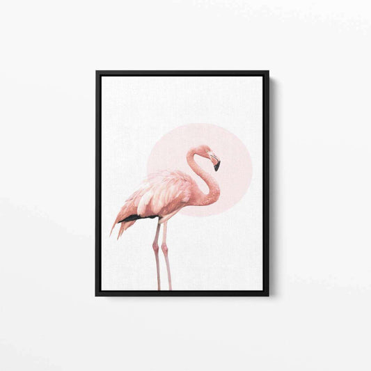 Flamingo Circle Animal Canvas