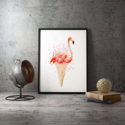 Flamingo Cone Animal Home Canvas