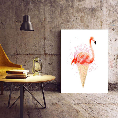 Flamingo Cone Animal Home Canvas