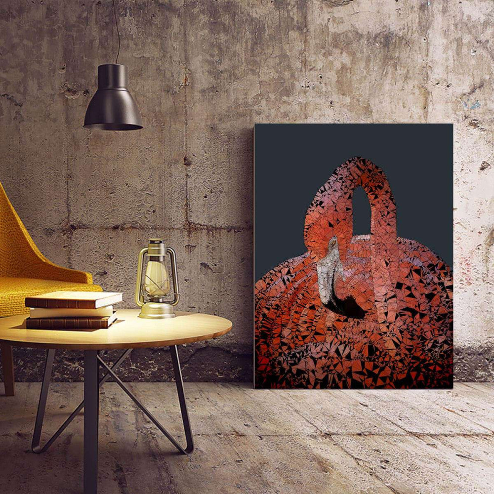 Flamingo Hot Pink Abstract Animal Nature Canvas