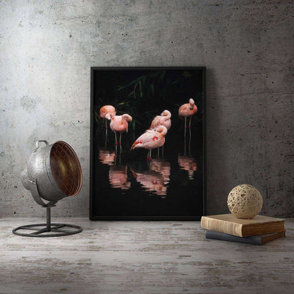 Flamingos in the dark Canvas