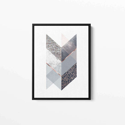 Geometrical Arrow Navy Snake Copper Grey Canvas