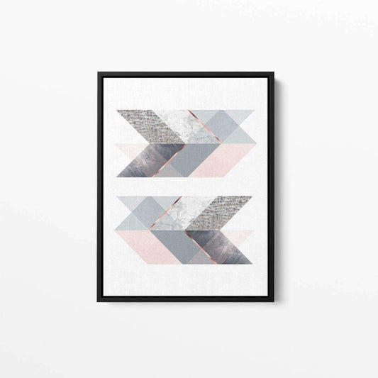 Geometrical Double Arrow Blush Pink Snake Grey Canvas