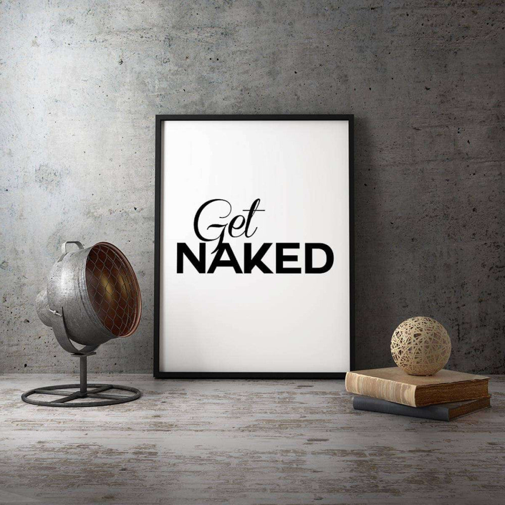 Get Naked - Typography Canvas