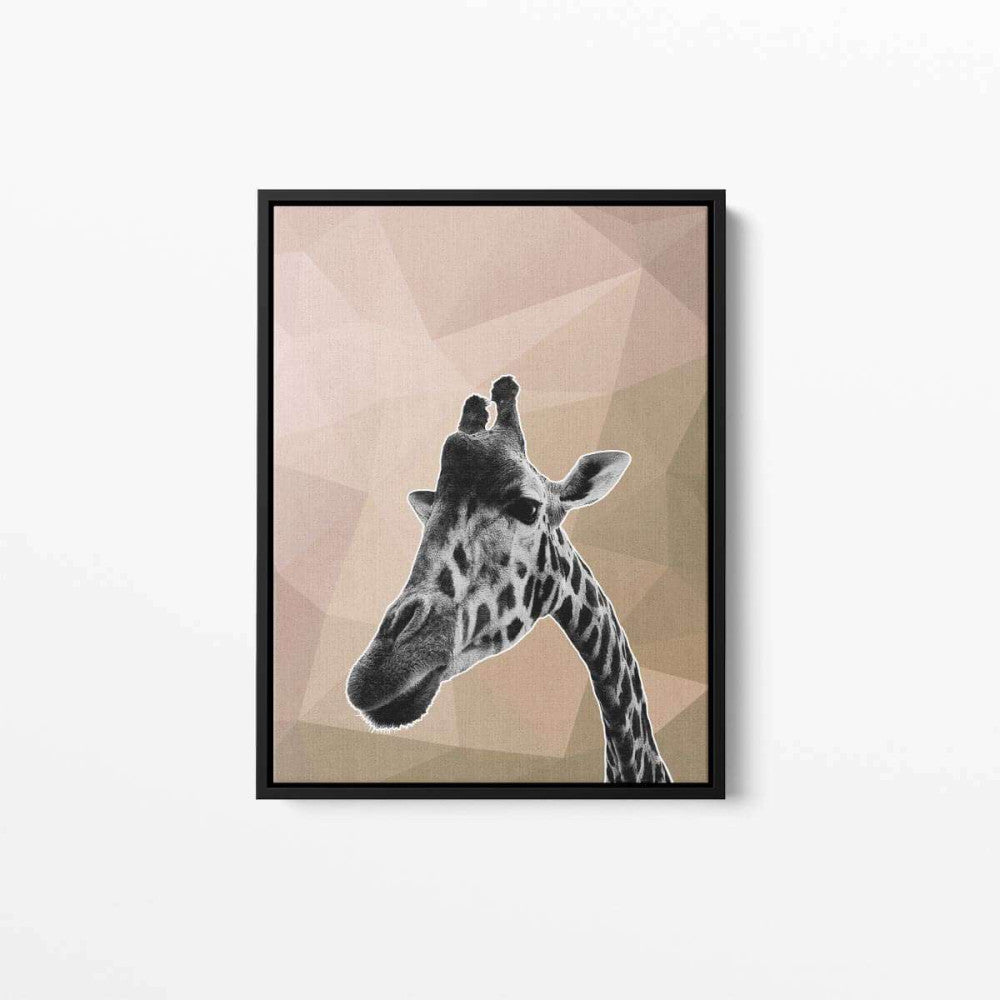 Giraffe Beige Abstract Animal 003 Canvas