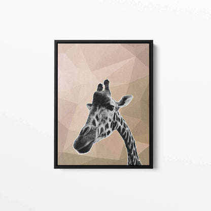 Giraffe Beige Abstract Animal 003 Canvas