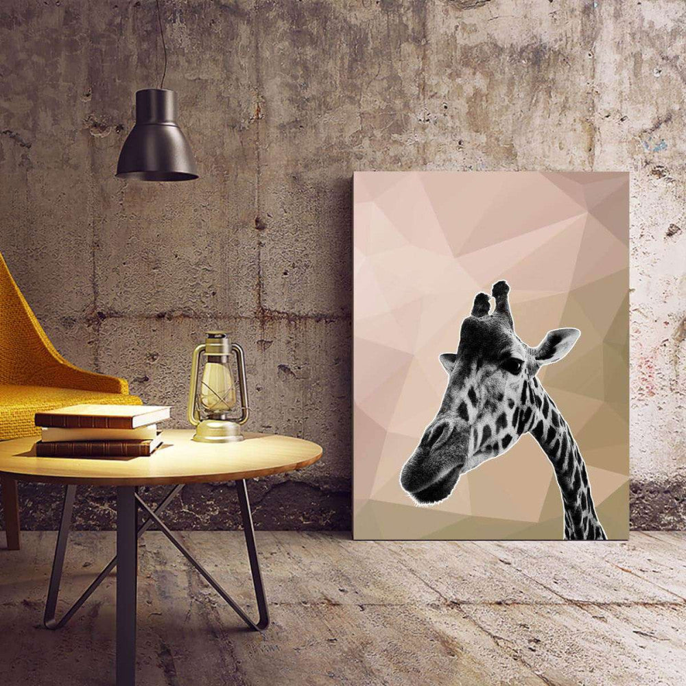 Giraffe Beige Abstract Animal 003 Canvas