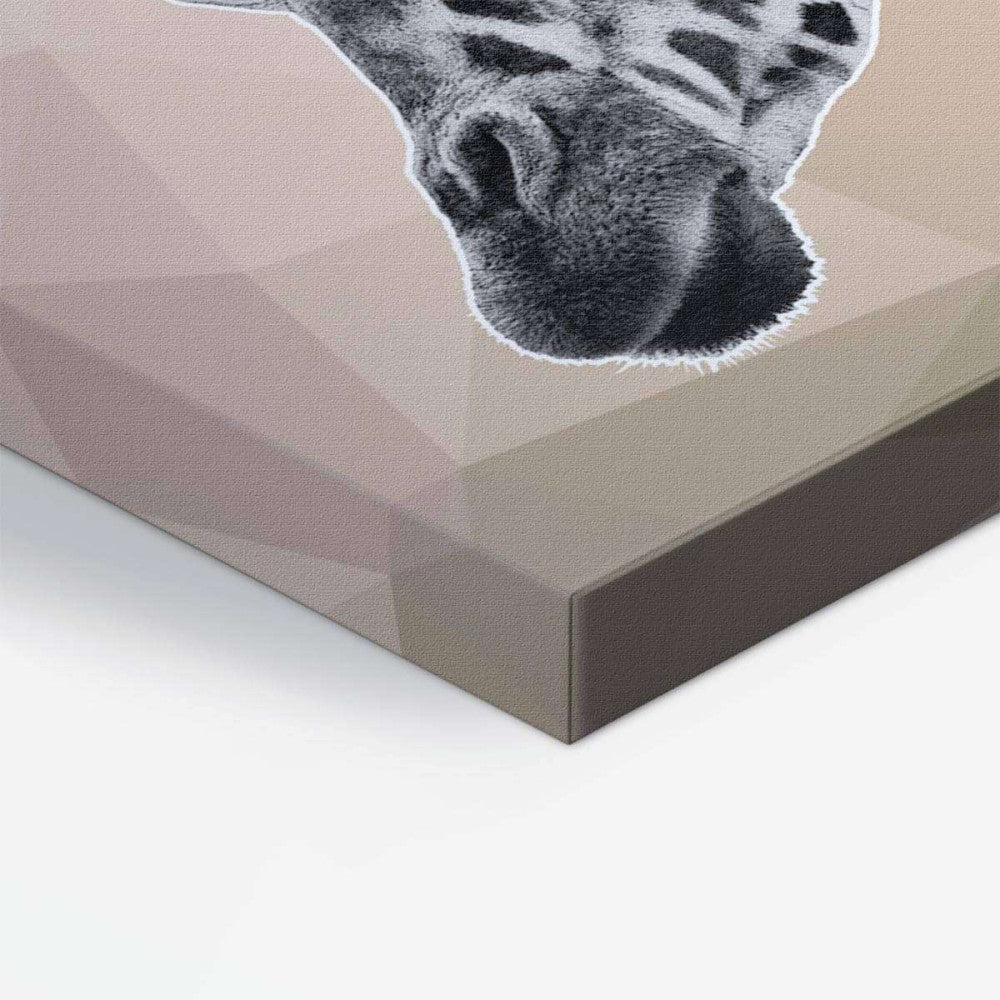 Giraffe Beige Abstract Animal 003 Canvas