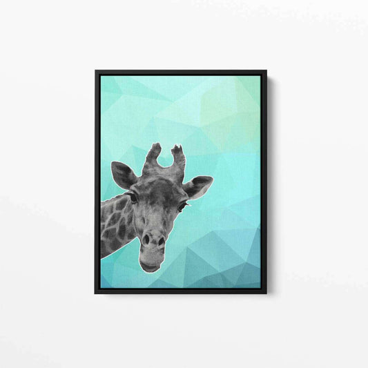 Giraffe Blue Abstract 002 Animal Canvas