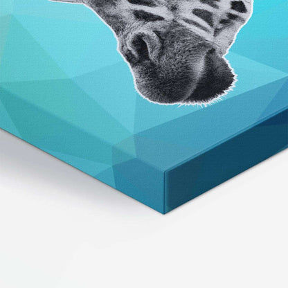 Giraffe Blue Abstract 003 Animal Canvas