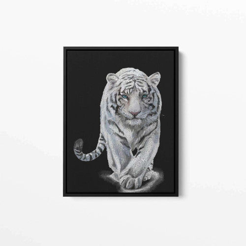 Snow Tiger Confetti Animal Canvas