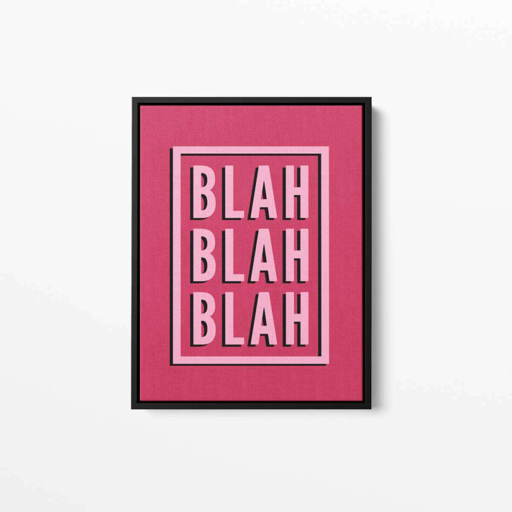 Blah Blah Blah Boxed Typography Canvas