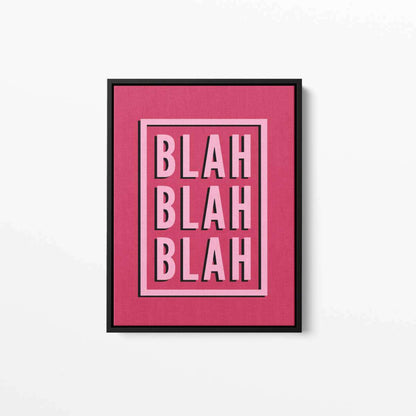 Blah Blah Blah Boxed Typography Canvas