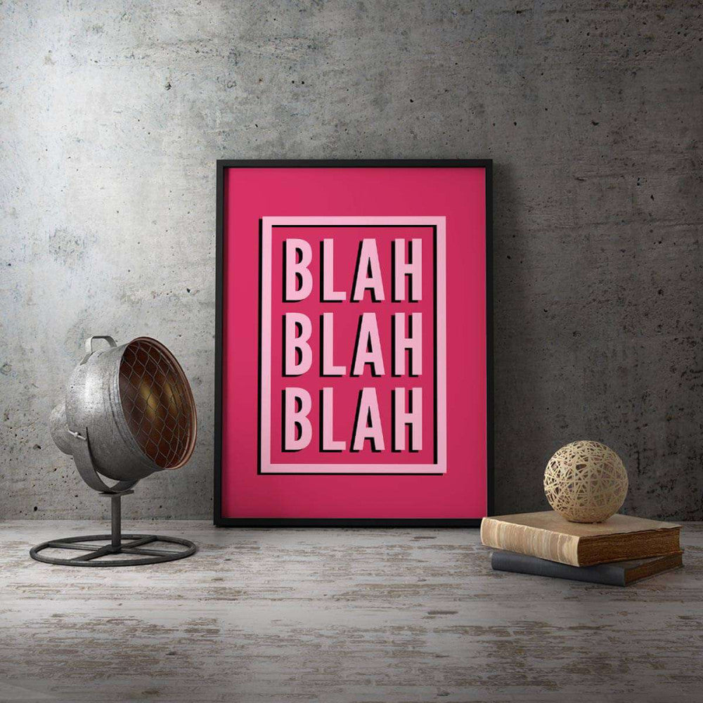 Blah Blah Blah Boxed Typography Canvas