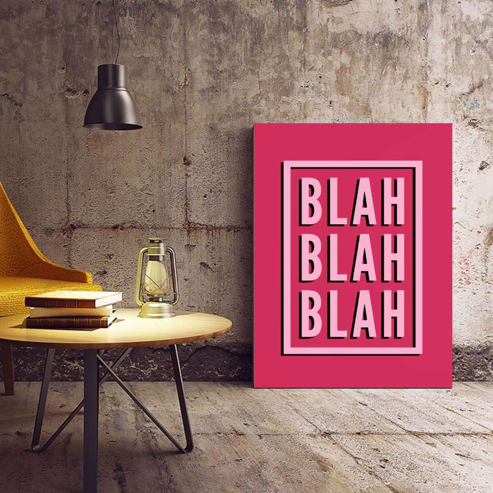 Blah Blah Blah Boxed Typography Canvas