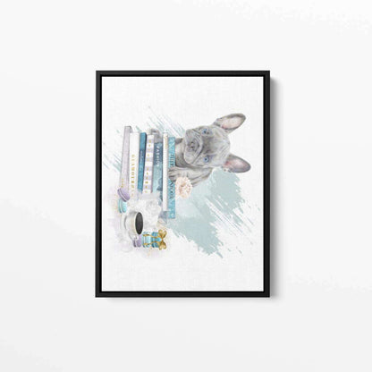 Blue French Bulldog Fashion Canvas