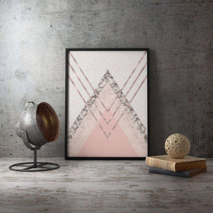 Triangles Marble Bronze Pink Abstract Canvas