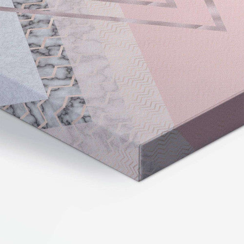 Triangles Marble Bronze Pink Abstract Canvas