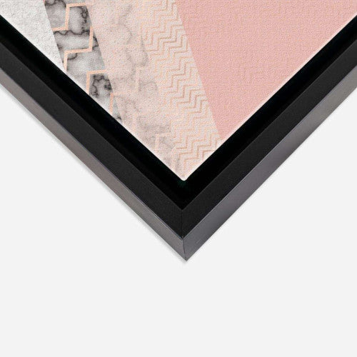 Triangles Marble Bronze Pink Abstract Canvas