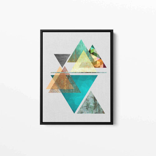 Triangles Abstract Aqua Canvas