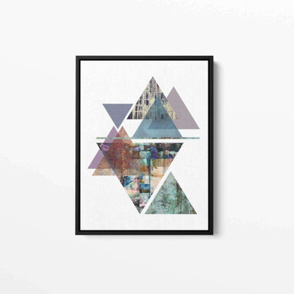 Triangles Abstract Blue Canvas