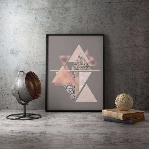 Triangles Abstract Blush Pink Canvas