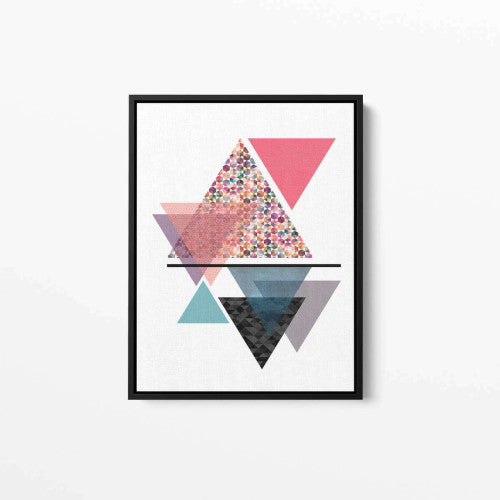 Triangles Abstract Pink Canvas